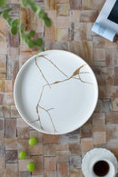 Wabi-Sabi Large Plate - White-Dovetailed &amp; Doublestitched