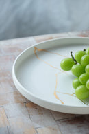 Wabi-Sabi Large Plate - White-Dovetailed &amp; Doublestitched