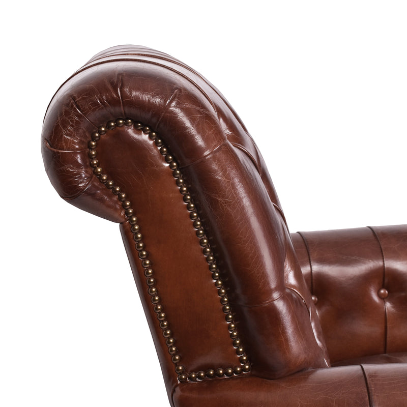 Wayside Vintage Leather Armchair-Dovetailed &amp; Doublestitched