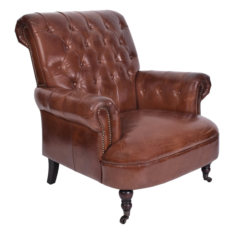Wayside Vintage Leather Armchair-Dovetailed &amp; Doublestitched