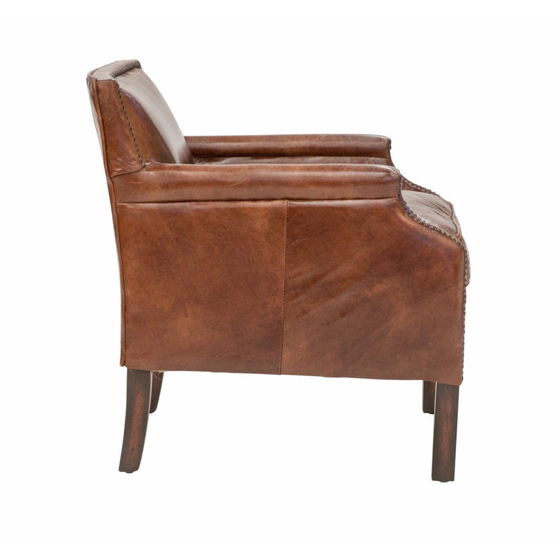 Whiskey Vintage Leather Parlour Chair-Dovetailed &amp; Doublestitched