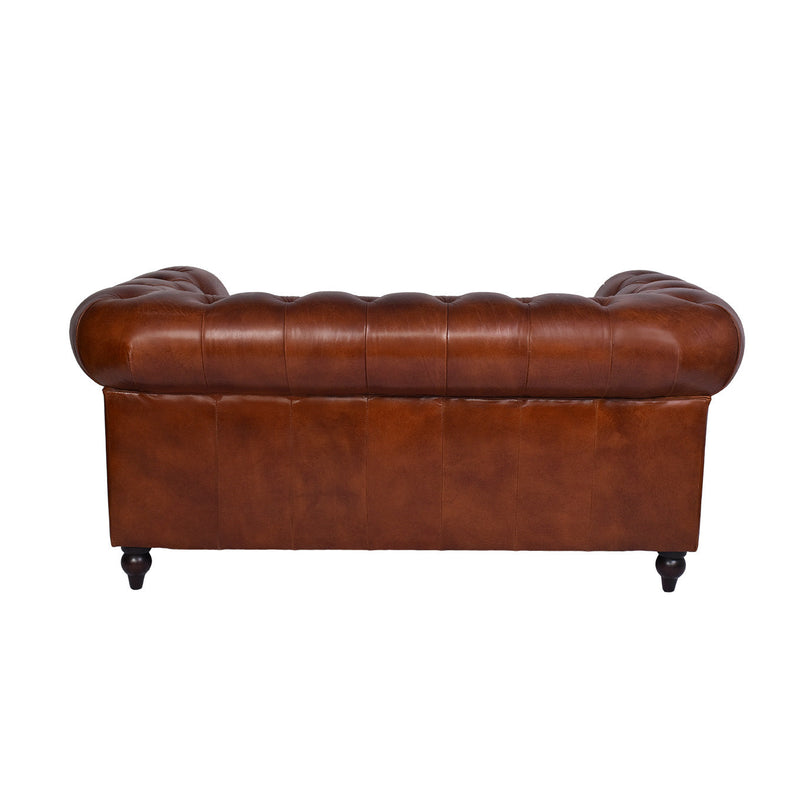 Windsor 2 Seater Vintage Leather Chesterfield Sofa-Dovetailed &amp; Doublestitched