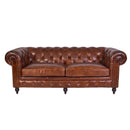 Windsor 3.5 Seater Vintage Leather Chesterfield Sofa-Dovetailed &amp; Doublestitched